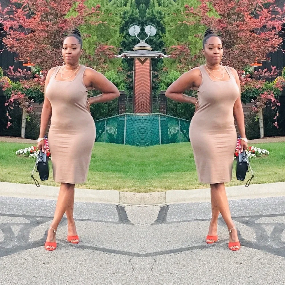 MOCHA TANK TOP MIDI DRESS